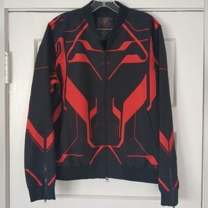 Generation Loss 4 Bomber Jacket Windbreaker Full Zip Sm Black Red Warren James